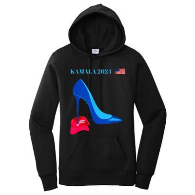 Kamala Harris For President 2024 High Heel Crushed Maga Hat Women's Pullover Hoodie