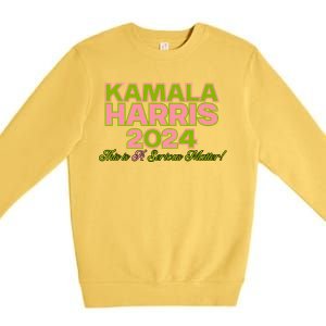 Kamala Harris For President 2024 Green Democratic Gift Premium Crewneck Sweatshirt