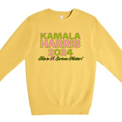 Kamala Harris For President 2024 Green Democratic Gift Premium Crewneck Sweatshirt