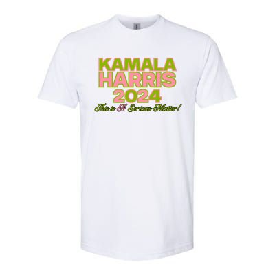 Kamala Harris For President 2024 Green Democratic Gift Softstyle CVC T-Shirt