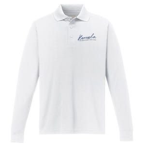 Kamala Harris For President 2024 Kamala Signature Performance Long Sleeve Polo