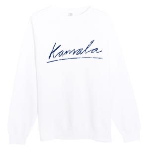 Kamala Harris For President 2024 Kamala Signature Premium Crewneck Sweatshirt