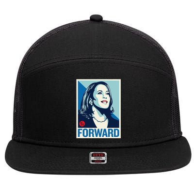 Kamala Harris Forward 2024 Presidential Election President Gift 7 Panel Mesh Trucker Snapback Hat