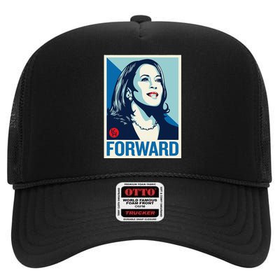 Kamala Harris Forward 2024 Presidential Election President Gift High Crown Mesh Back Trucker Hat