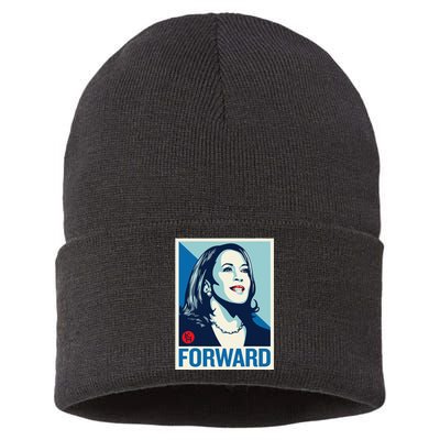 Kamala Harris Forward 2024 Presidential Election President Gift Sustainable Knit Beanie