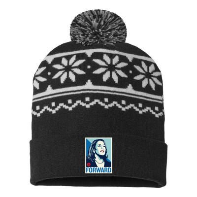 Kamala Harris Forward 2024 Presidential Election President Gift USA-Made Snowflake Beanie