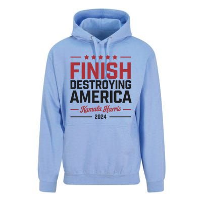 Kamala Harris Finish Destroying America 2024 Unisex Surf Hoodie