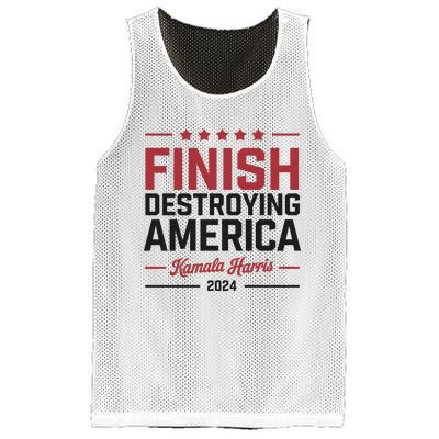 Kamala Harris Finish Destroying America 2024 Mesh Reversible Basketball Jersey Tank