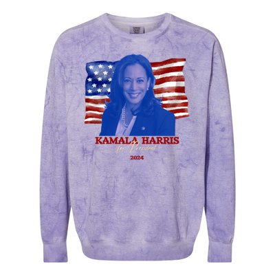 Kamala Harris For President Usa 2024 Madam Colorblast Crewneck Sweatshirt