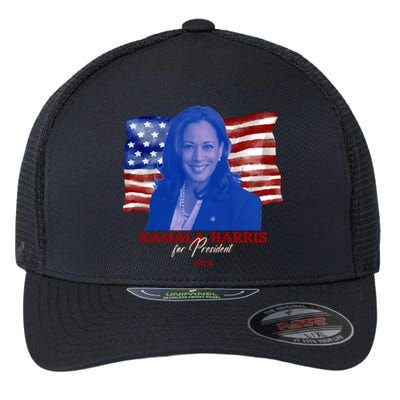 Kamala Harris For President Usa 2024 Madam Flexfit Unipanel Trucker Cap