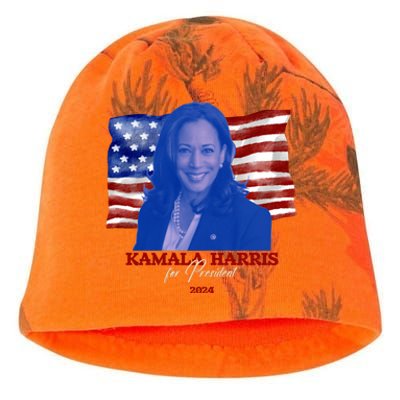 Kamala Harris For President Usa 2024 Madam Kati - Camo Knit Beanie