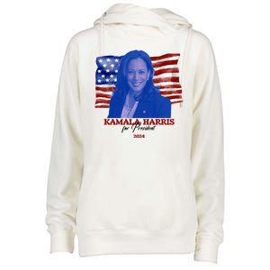 Kamala Harris For President Usa 2024 Madam Womens Funnel Neck Pullover Hood