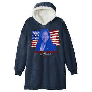 Kamala Harris For President Usa 2024 Madam Hooded Wearable Blanket