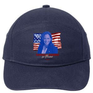 Kamala Harris For President Usa 2024 Madam 7-Panel Snapback Hat