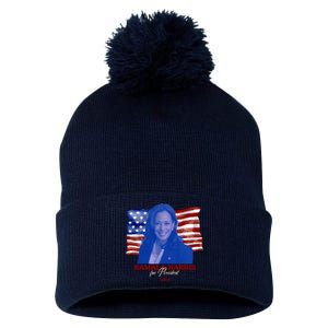 Kamala Harris For President Usa 2024 Madam Pom Pom 12in Knit Beanie