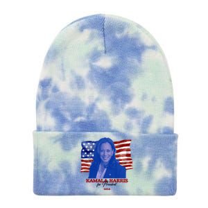 Kamala Harris For President Usa 2024 Madam Tie Dye 12in Knit Beanie