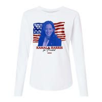 Kamala Harris For President Usa 2024 Madam Womens Cotton Relaxed Long Sleeve T-Shirt