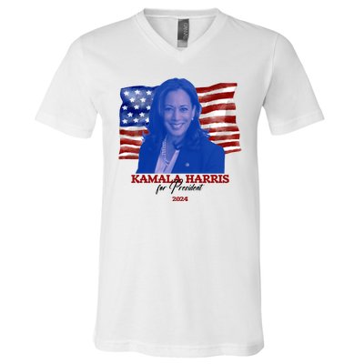 Kamala Harris For President Usa 2024 Madam V-Neck T-Shirt