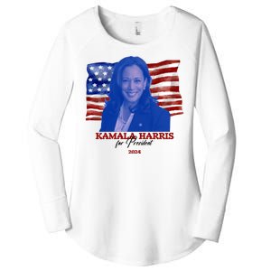 Kamala Harris For President Usa 2024 Madam Women's Perfect Tri Tunic Long Sleeve Shirt