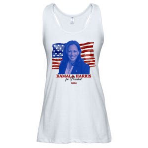 Kamala Harris For President Usa 2024 Madam Ladies Essential Flowy Tank