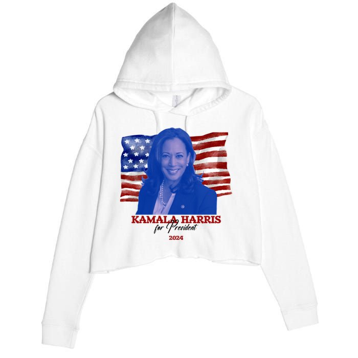 Kamala Harris For President Usa 2024 Madam Crop Fleece Hoodie