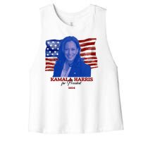 Kamala Harris For President Usa 2024 Madam Women's Racerback Cropped Tank