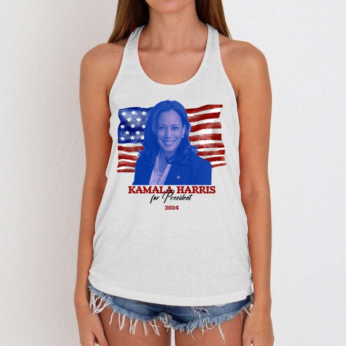 Kamala Harris For President Usa 2024 Madam Women's Knotted Racerback Tank