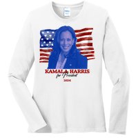 Kamala Harris For President Usa 2024 Madam Ladies Long Sleeve Shirt