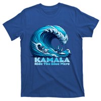 Kamala Harris For President Blue Wave Surfing Cats 2024 Gift T-Shirt