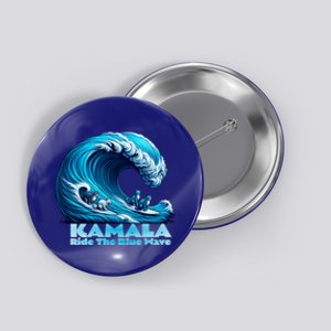 Kamala Harris For President Blue Wave Surfing Cats 2024 Gift Button