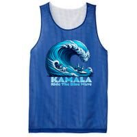 Kamala Harris For President Blue Wave Surfing Cats 2024 Gift Mesh Reversible Basketball Jersey Tank