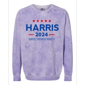 Kamala Harris For Presiden Save Democray 2024 Gift Colorblast Crewneck Sweatshirt