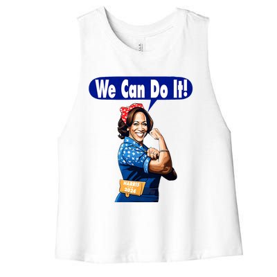 Kamala Harris For President 2024 We Can Do It! Women's Racerback Cropped Tank