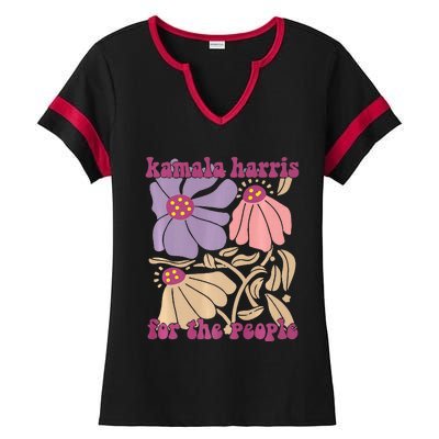 Kamala Harris For The People Floral Supporters Design Premium Ladies Halftime Notch Neck Tee