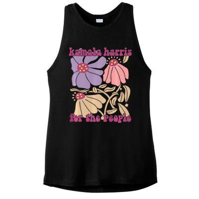 Kamala Harris For The People Floral Supporters Design Premium Ladies PosiCharge Tri-Blend Wicking Tank