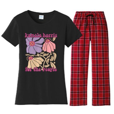 Kamala Harris For The People Floral Supporters Design Premium Women's Flannel Pajama Set