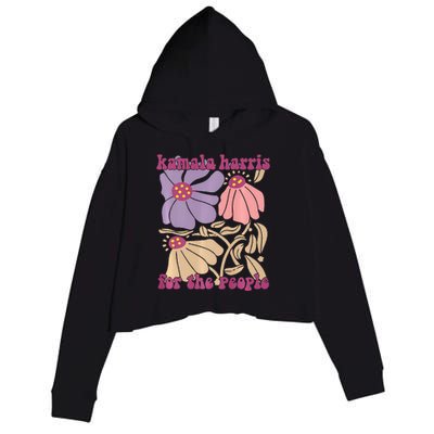 Kamala Harris For The People Floral Supporters Design Premium Crop Fleece Hoodie