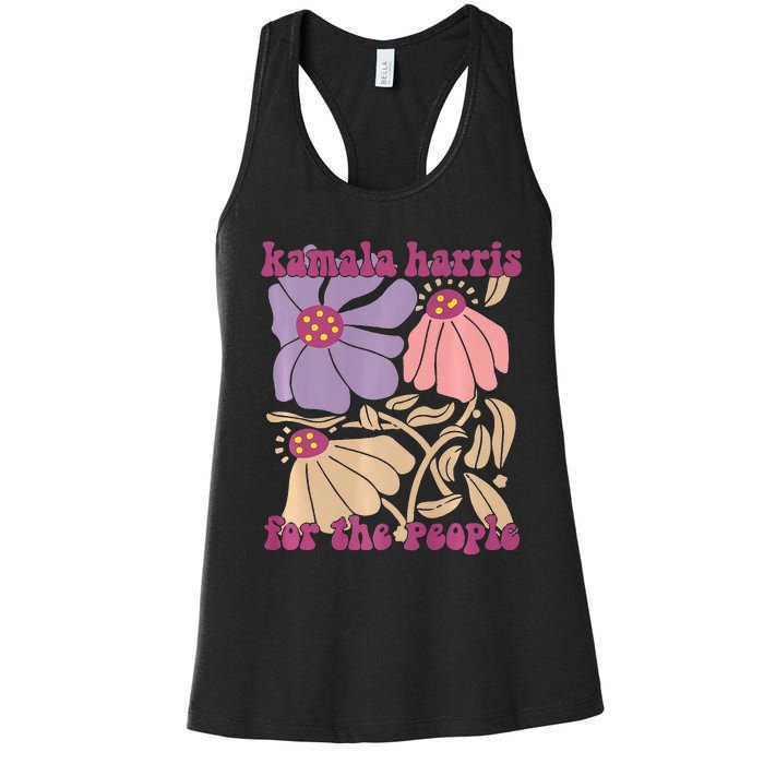 Kamala Harris For The People Floral Supporters Design Premium Women's Racerback Tank