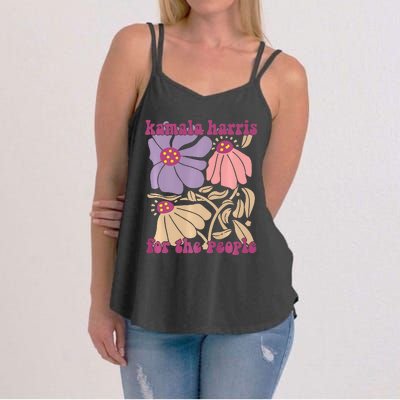 Kamala Harris For The People Floral Supporters Design Premium Women's Strappy Tank