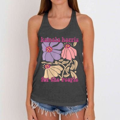 Kamala Harris For The People Floral Supporters Design Premium Women's Knotted Racerback Tank