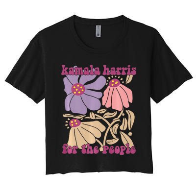 Kamala Harris For The People Floral Supporters Design Premium Women's Crop Top Tee