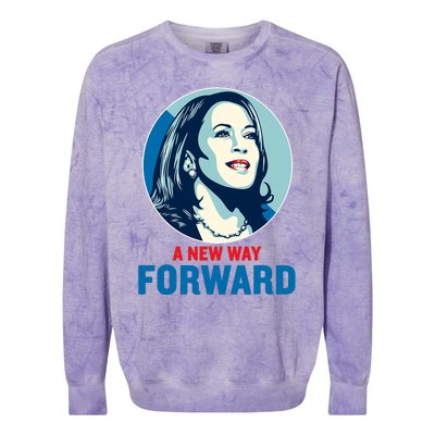 Kamala Harris Forward 2024 A New Way Forward 2024 Colorblast Crewneck Sweatshirt