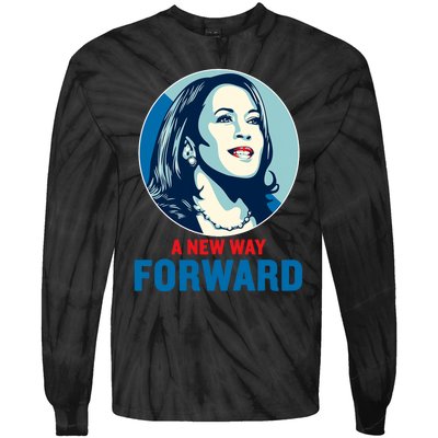 Kamala Harris Forward 2024 A New Way Forward 2024 Tie-Dye Long Sleeve Shirt