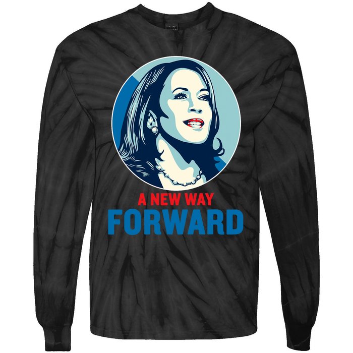 Kamala Harris Forward 2024 A New Way Forward 2024 Tie-Dye Long Sleeve Shirt