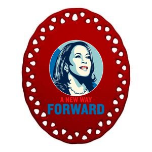 Kamala Harris Forward 2024 A New Way Forward 2024 Ceramic Oval Ornament