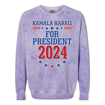 Kamala Harris For President 2024 Colorblast Crewneck Sweatshirt