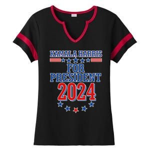 Kamala Harris For President 2024 Ladies Halftime Notch Neck Tee