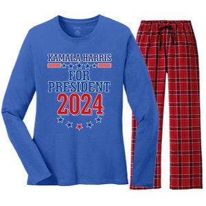 Kamala Harris For President 2024 Women's Long Sleeve Flannel Pajama Set 