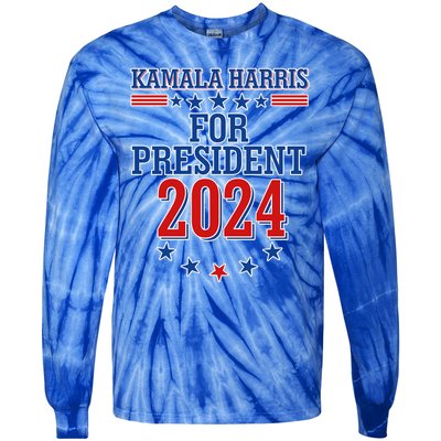 Kamala Harris For President 2024 Tie-Dye Long Sleeve Shirt