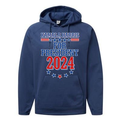 Kamala Harris For President 2024 Performance Fleece Hoodie